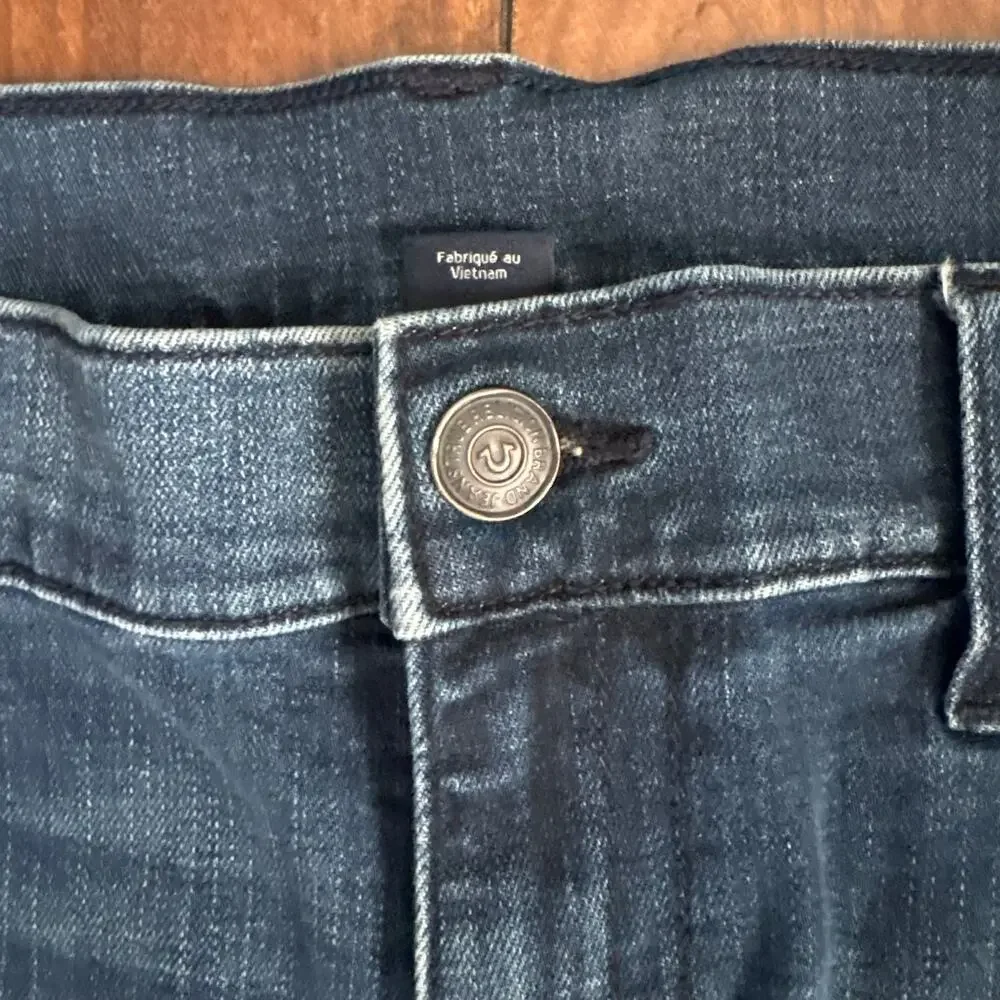 True Religion Geno Jeans Mens 40x32 Blue Relaxed Slim Denim Faded Washed Y2K